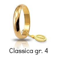 Fedi Nuziali Unoaerre Classica Oro Giallo 4 GR 3,4 mm fascia stretta Referenza: 40 AFN1