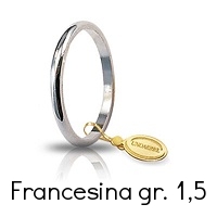 Fedi Nuziali Unoaerre Classica Francesina Oro Bianco Grammi 1,5 Referenza: 15AFN4