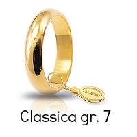 Fedi Nuziali Unoaerre Classica Oro Giallo Grammi 7 mm 4,6 Referenza: 70AFN1