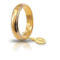 Fede Unoaerre Classica bordi rodiati gr 7,0 Oro giallo e oro bianco 4,5 mm 70 AFN 1/01