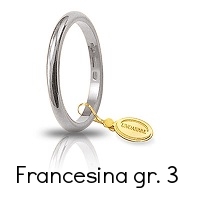 Fedi Nuziali Unoaerre Classica Francesina Oro Bianco Grammi 3 Referenza: 30AFN4B