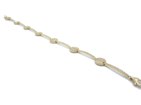 Bracciale donna in oro giallo 18 kt semirigido con pavè di zirconi codice: IS989G