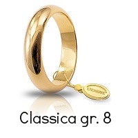 Fede Nuziale Unoaerre Classica Oro Giallo Grammi 8 mm 4,6 Referenza: 80AFN1