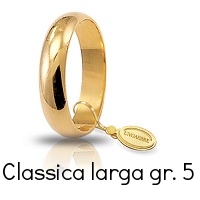 Fede Nuziale Unoaerre Classica Oro Giallo 5 GR 4,6 mm Referenza: 50 AFN6