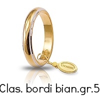 Fede Nuziale Unoaerre Classica bordi rodiati grammi 5 Referenza: 50 AFN1/01