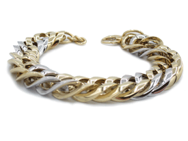 bracciale donna in oro giallo e bianco 18 kt groumette codice  OV975G