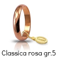 Fede Unoaerre Oro Rosa Classica grammi 5 mm 3,6 Referenza: 50AFN1R