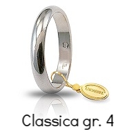 Fede Nuziale Unoaerre Classica Oro Bianco Grammi 4 mm 3,4 Referenza: 40afn1b
