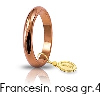 Fedi Nuziali Unoaerre Classica Oro Rosa Grammi 4 mm 3 Francesina Referenza: 40 AFN4R