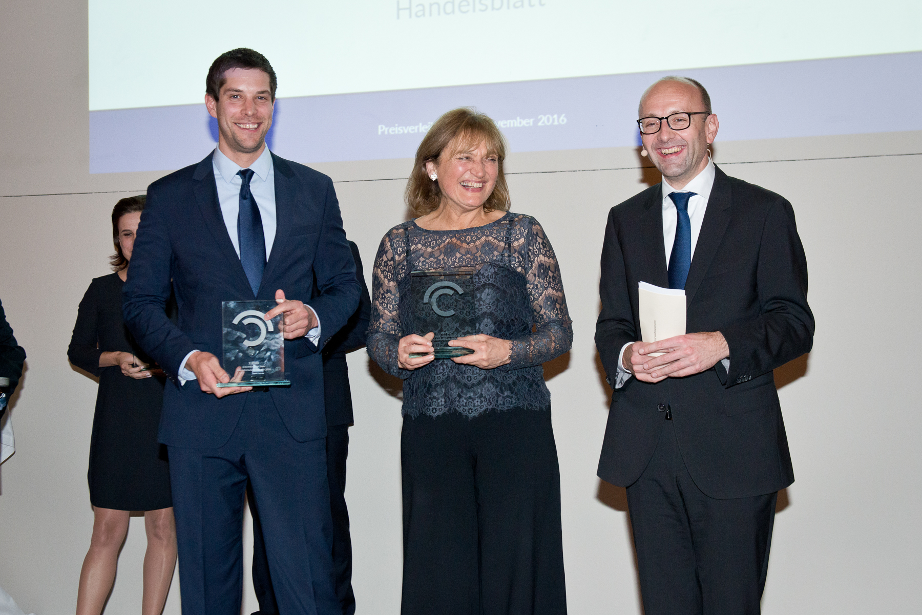 Andreas Dörnfelder (winner), Gertrud Hussla (winner), Prof. Lucas F. Flöther