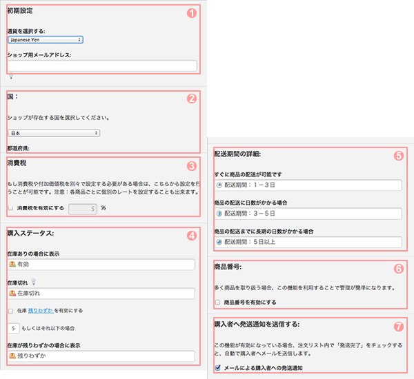 ショップ設定