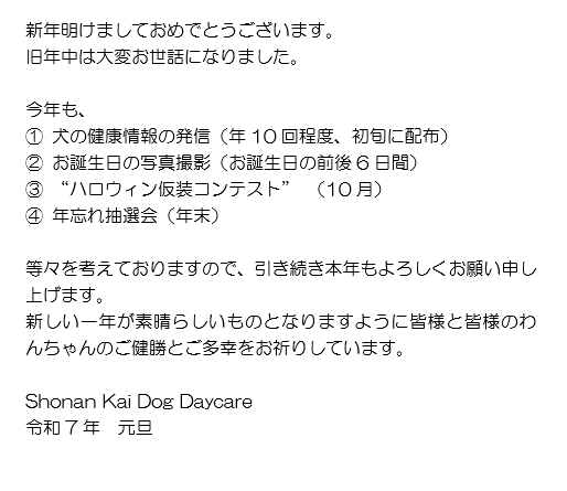 明けましておめでとうございます！