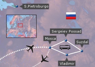 mappa tour Mosca