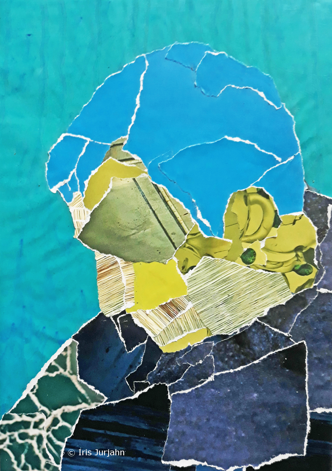 People Thinker I, Papiercollage, 26 x 32 cm  (inkl. Objektrahmen), 2019