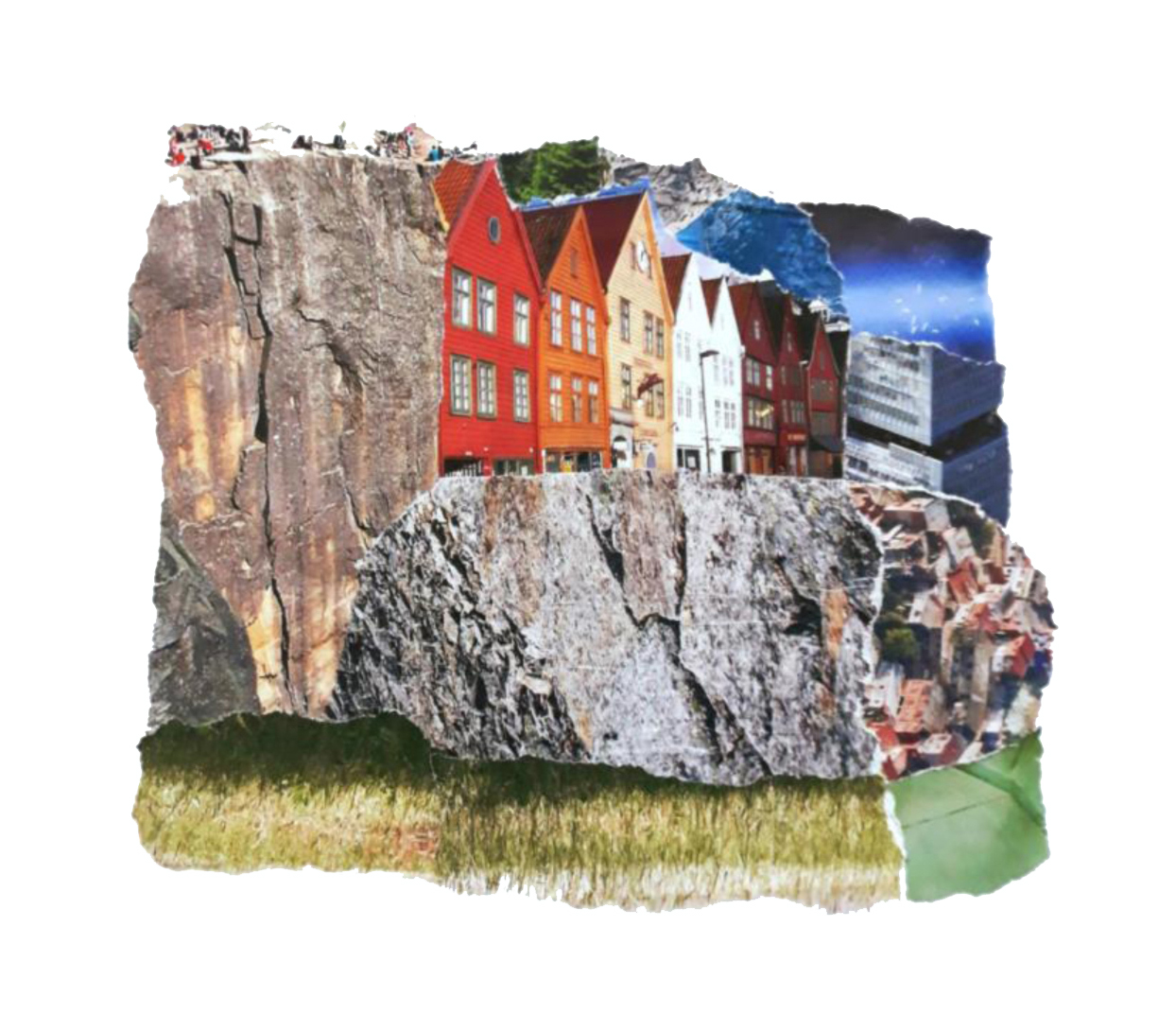 On the rocks, Papiercollage, 20 x 26 cm (inkl. Objektrahmen), 2019