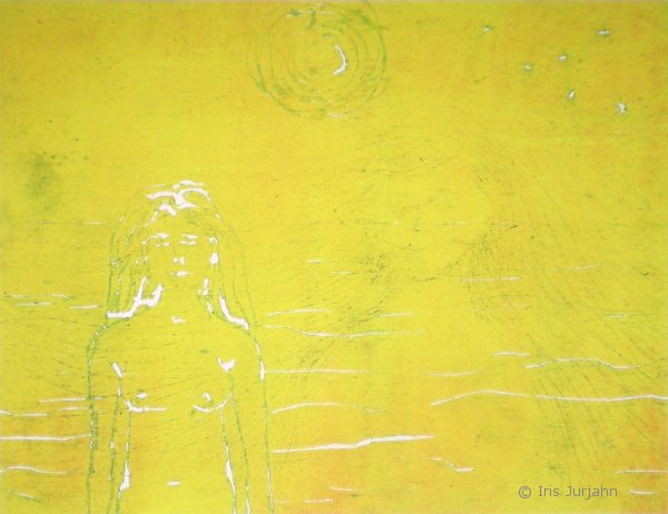 Yellow beauty, woodprint / Holzdruck, paper / Papier, 26,5 x 39 cm, 2013