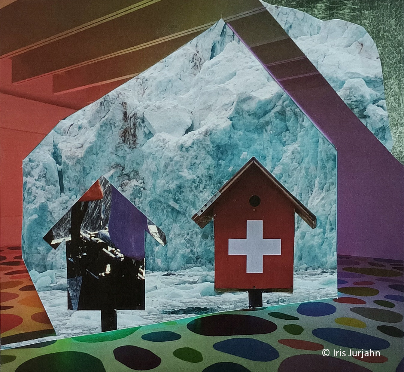 Glacikabano, Papiercollage, 17,8 x 19cm, 2022