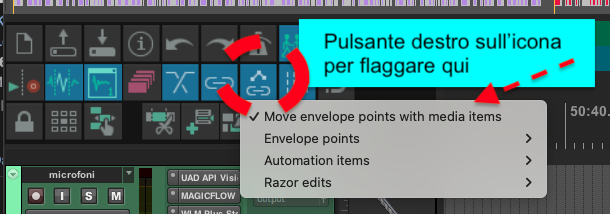 ITEM e Envelope che si spostano insieme