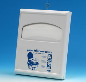 Quarter fold lockable toilet seat cover dispenser