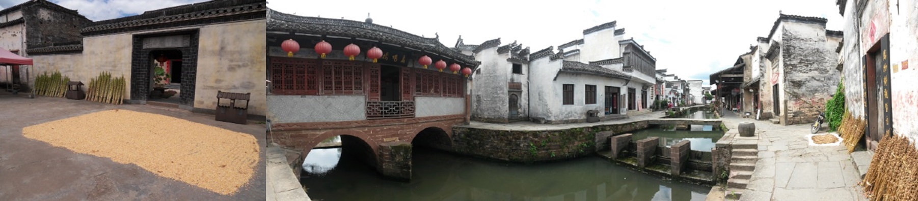 Altes, belebtes Museumsdorf Huizhou