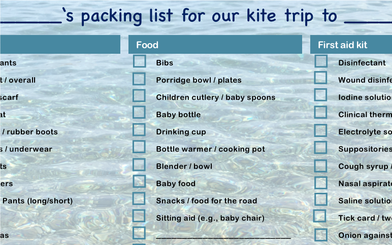 The ultimate packing list for your next kite trip with kids