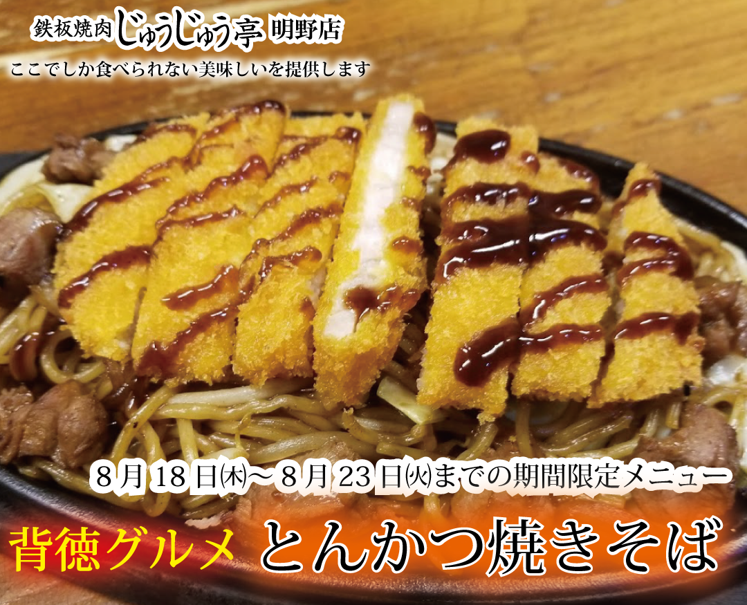 【背徳グルメ】とんかつ焼きそば　1人前590円(税込)