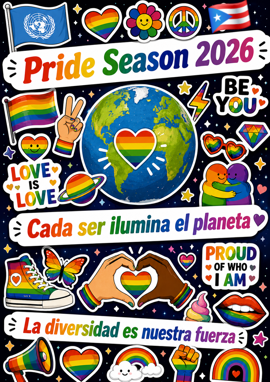  👨🏻‍⚕️🇵🇷 #Pride2026 ⬇️🌈⬇️🌎⬇️🌈⬇️🌏⬇️🌈⬇️🌍⬇️🌈⬇️  [🌈✨Pride Season 2026 ya comenzó✨🌈]* Expresa quién eres, celebra tu identidad y llena el mundo de color, amor y diversidad a través de stickers conmemorativos del Orgullo 2026. Cada sticker puede convertirse en una pequeña voz de respeto, empatía e igualdad en nuestro planeta. Orgullo 2026: “Sé tú. Comparte tu luz.” 💡 Tips para celebrar la temporada Pride 2026 con stickers:  🇵🇷Adquiere tus stickers en tiendas del pais (o la tu país🌐). Patrocina a emprendedores y comercio local. 🏳️‍🌈Selecciona stickers alineados a la comunidad LGBT+ y sus colaboradores. 🎨Escoge diseños que reflejen tu personalidad, identidad y estilo de vida. ❤️Utiliza mensajes que promuevan amor, respeto, culturas, equidad y diversidad. 💧Adquiere stickers de buena calidad para resistir agua, luz y sereno. ✨Los stickers de calidad ayudan a proteger y no dañar las superficies. 📍Colócalos en coolers, cartucheras y espacios de expresión pública. 🚲Pégalos en tu carro, bicicleta, motora o scooter. 📱Decora la carcaza de tu celular y comparte tu orgullo donde vayas. 🌎 Regala, pega y celebra la diversidad. Porque cada identidad ilumina el planeta y nuestra diversidad es nuestra fuerza.  #PrideSeason2026 🌈 #TemporadaOrgullo2026 🏳️‍🌈🏳️‍⚧️ *Detechos a quien corresponda. Afiche: IA   ➡️Este mensaje lo copié en mayo 2025, de una página web. Nuevamente el mensaje y la idea son excelentes para el momento histórico en que se encuentra el país y la humanidad. Dale LIKE👍🏽comparte📲y vive al máximo. 🚨El fascismo es asqueante, indignante, abominable, repugnante y peligroso. 