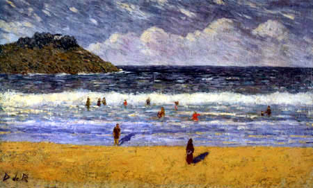 La playa de Ondarreta,1896.Óleo sobre lienzo.40x66cm.Colección particular.