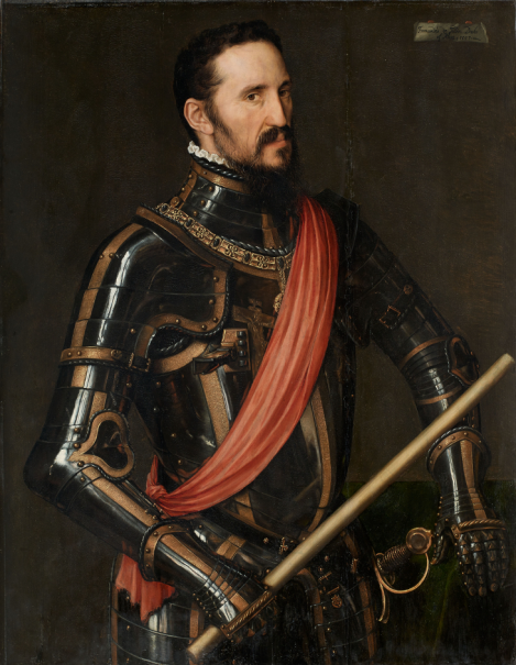 Antonio Moro.. Fernando Alvárez de Toledo, tercer duque de Alba,1549. Noble diplomático y militar español, virrey de Nápoles,de Portugal,gobernador de Milán y de ls Paises Bajos. El duque de Alba se impuso ante los protestantes con una política inflexible