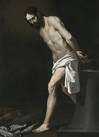 Cristo atado a la columna,1655-1660.Museo de Breslavia.A tamaño natural, parece un Tiziano por la firmeza de su pincelada y colorido.Cristo destaca sobre fondo oscuro.