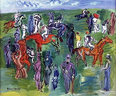 Raoul Dufy.En las carreras. 1930-35. Óleo sobre lienzo.40x55cm.Colección Carmen Thyssen.