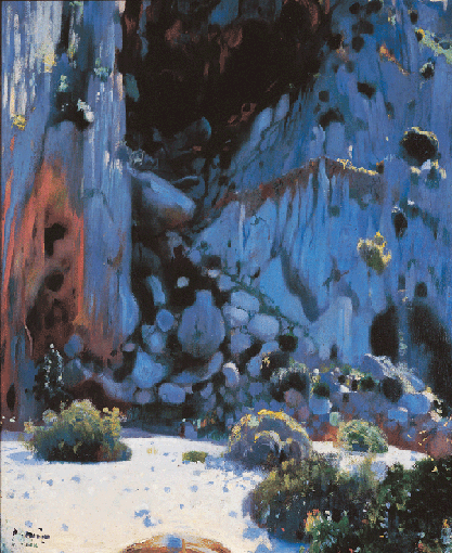 Joaquim Mir.Torrente de Pareis,Mallorca 1902.Óleo sobre lienzo.97x79cm.Es Baluard Museu d´Art Modern i Contemporani de Palma. Depósito Colección Serra. Tambien realizó decoraciones murales, uno de los paisajistas mas notables del fin de siglo.