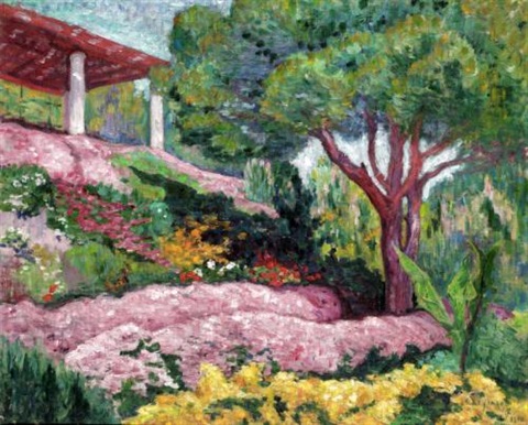 Carlos Reymond.La Pérgola 1910.Óleo sobre lienzo.60x73cm.Colección particular.Francia.