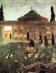 Noche de difuntos,1886.86x63cm..Colección particular