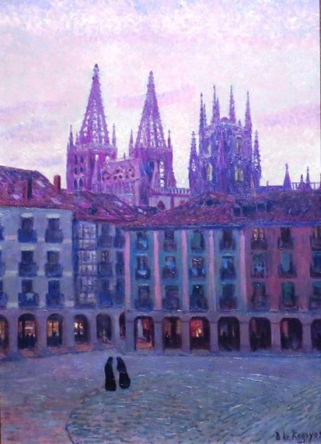 Plaza de Burgos al atardecer,1906.Óleo sobre lienzo.80x50cm.Colección particular.