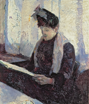 Toulouse Lautrec.Mujer en un café 1886.Óleo sobre lienzo,61x50cm.Colección Abelló. Madrid.La visión de Lautrec no es "voyeristica" sino cotidiana, metáforas sociales de refinamiento y marginalidad.