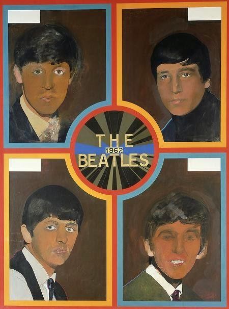 Peter Blake, The Beatles,1963.Este artista gráfico británico, exponente del Pop Art y de la iconografía del comic tras el verdadero éxito comercial de los Beatles a finales del 62, tb diseñó la cubierta del mítico disco Sgt Pepers Lonely Hearts.