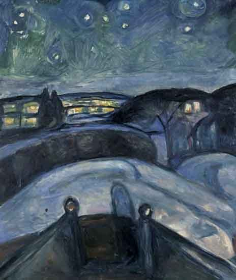 Noche estrellada,1922-24.Óleo sobre lienzo.140x119cm.Munch Museet, Oslo.