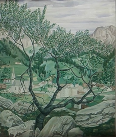 Ubaldo Oppi.Paisaje de montaña.Amedeo Porro Fine Arts,Lugano.