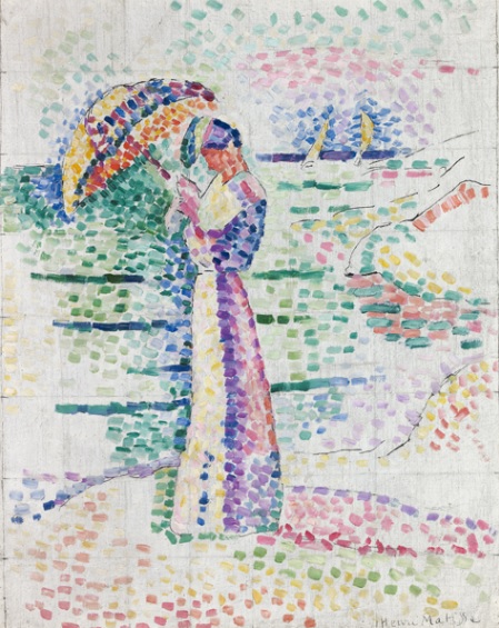 H. Matisse.Figura con sombrilla. Musée Matisse. Niza.Matisse parece controlar de forma sistemática desde el control de la composición con inteligencia y pasión.