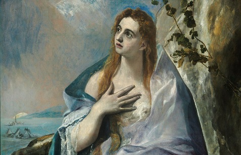 Tras el Concilio de Trento fue ejemplo para los cristianos los santos penitentes.El Greco  encarna el fulgor de la llama de la fe, con deseo de redención en su Magdalena penitente, aunque en él, lo trascendente es lo que cobra forma.