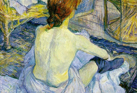 Toulouse Lautrec.Pelirroja+, la toilette 1889. Óleo sobre cartón 67x54cm.Musée d´Orsay,Paris.Nadie ha trabajado las mujeres marginales o prostitutas mejor que Lautrec,bajo su mirada melancólica los burdeles se tranforman en escenas intimistas...