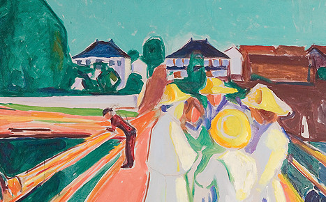 Las mujeres en el puente,1934-1940.Óleo sobre lienzo 110x119cm.Munch-museet, Oslo.