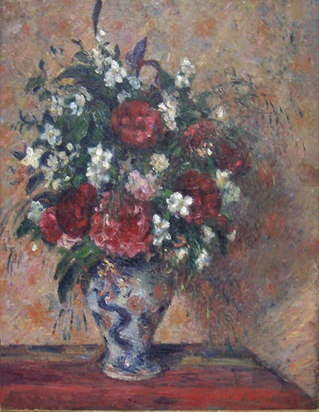 Pisarro.Florero con peonías y celindas 1877.Óleo sobre lienzo,81x64 cm.Van Gogh Museum,Amsterdam.