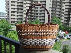 No.６６　New！　模様編みバッグ　　価格２６００円　　　横２６ｃｍ×高さ２０ｃｍ×奥行き１８ｃｍ
