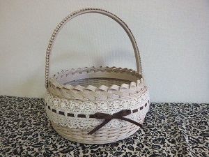 No.115　丸かご　　sold out  底円周20cm×高さ11cm　　　¥2300