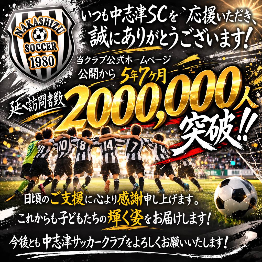【祝】公式HP 累計訪問者数20万人を突破！