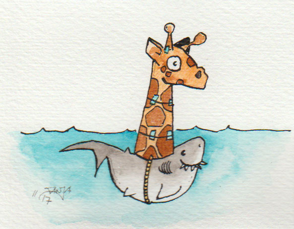 Zeichnung zum Thema "Giraffe" für die 365-Tage-Doodle-Challenge.