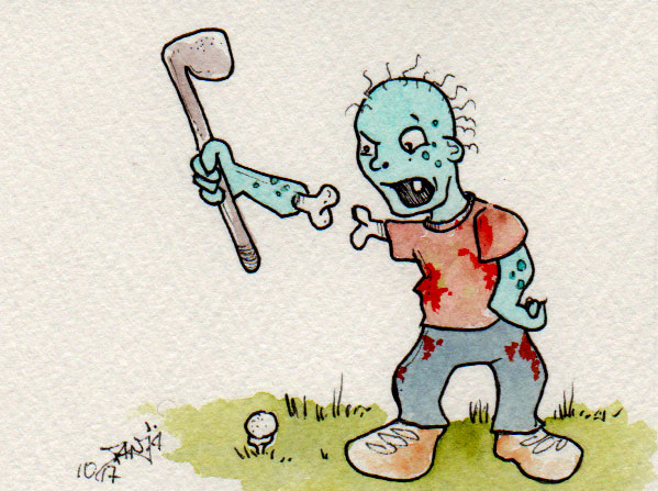 Zeichnung Nummer 277 für die 365-Tage-Doodle-Challenge zum Thema: Golfer.