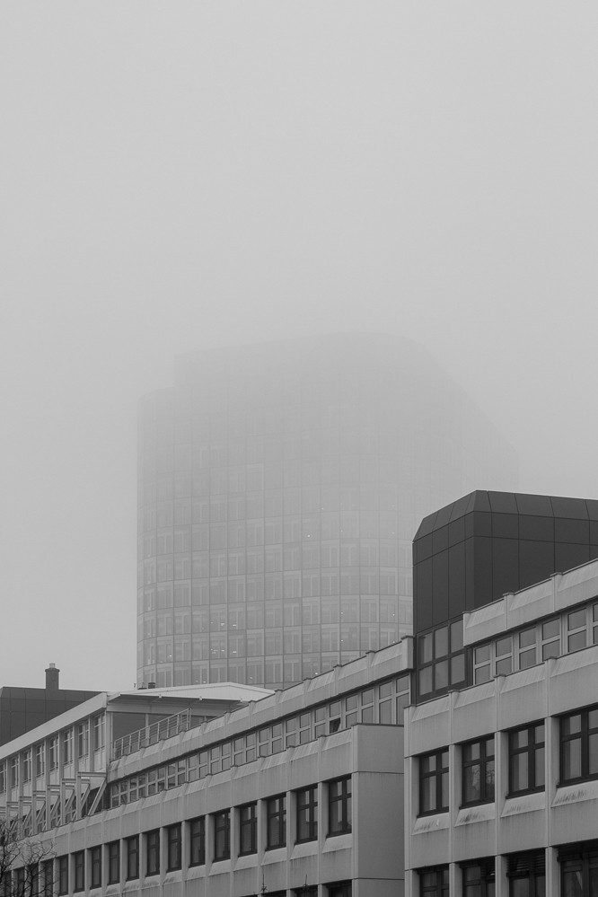 ADAC-Zentrale im Nebel, Februar 2015